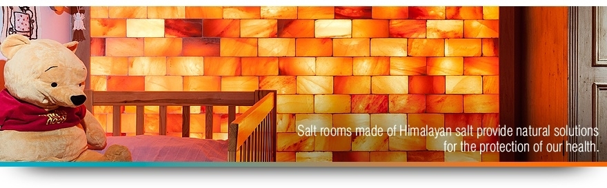 Himalayan salt therapy in salt room at home