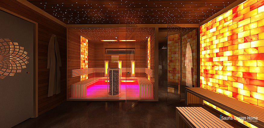 Salt grotto and walnut design sauna, Custom design