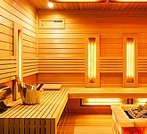 Outdoor combined cedar sauna