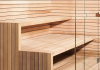 Sauna benches in minimal style