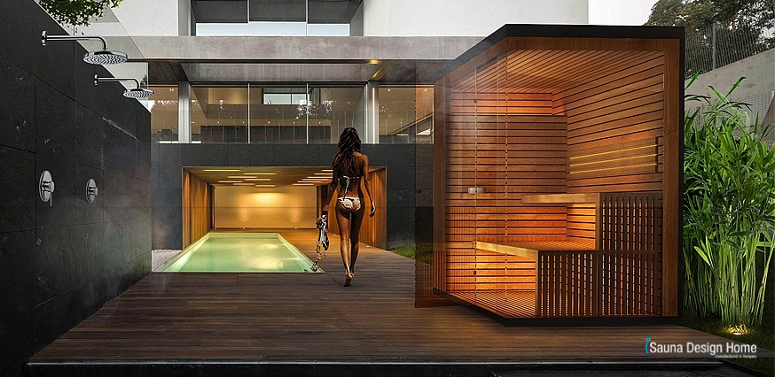 Bio garden sauna house with hidden sauna heater