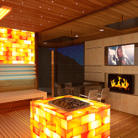 Combined luxury sauna house 
