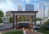 Pergola in Ash Gray with Waterproof Bluetooth Sound System