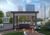 Pergola in Ash Gray with Waterproof Bluetooth Sound System