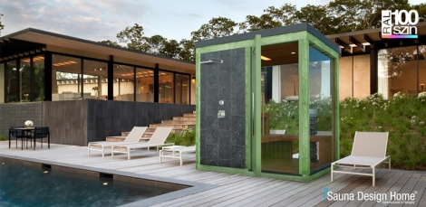 Outdoor color combined sauna with shower