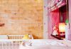 Himalayan salt wall in baby room