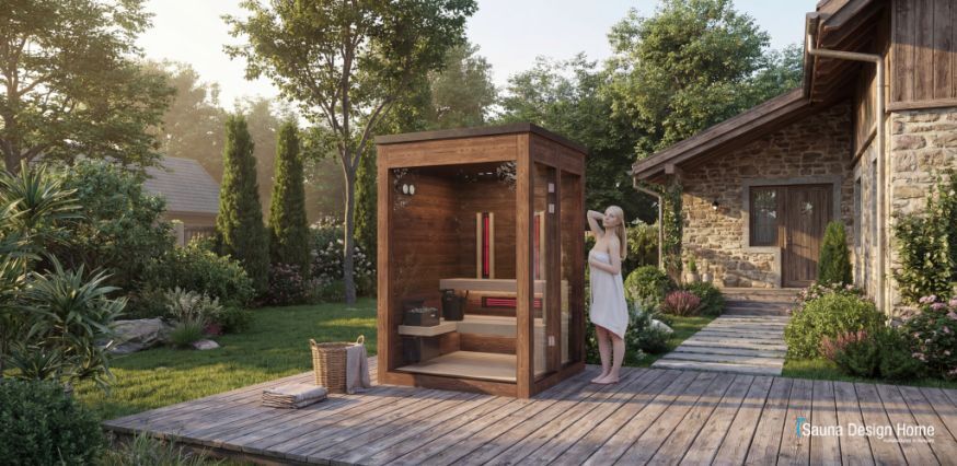 combined outdoor sauna for home