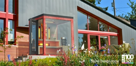 Outdoor color combined sauna with saltwall