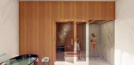 Unique interior solid wood design wall cladding, innovative private sauna trends Unique interior solid wood design wall cladding, innovative private sauna trends