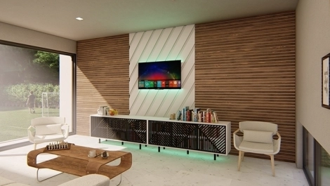 Contemporary Living Room with Chic Interior Design and Large Windows