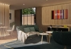 TV wall, wood partitions
