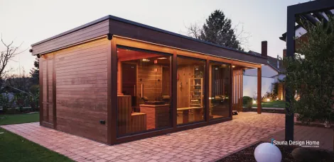 Modern outdoor sauna house