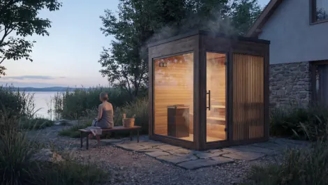 outdoor sauna, combi sauna, combined sauna