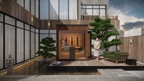 outdoor sauna, combi sauna, combined sauna