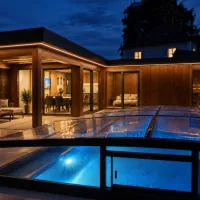 Wellness house at night