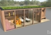Outdoor sauna mit relax room