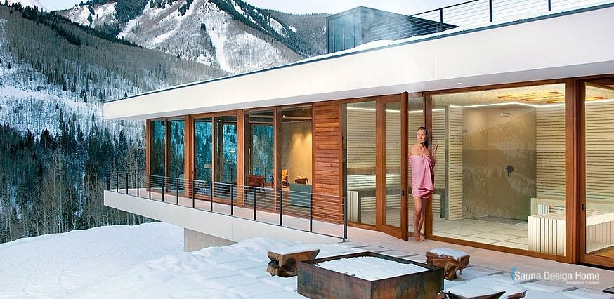 Sauna wellness house with shower
