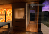 Family sauna with kitchen