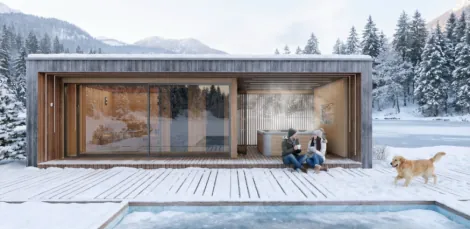 Outdoor sauna, wellness house, mini holiday home in custom sizes