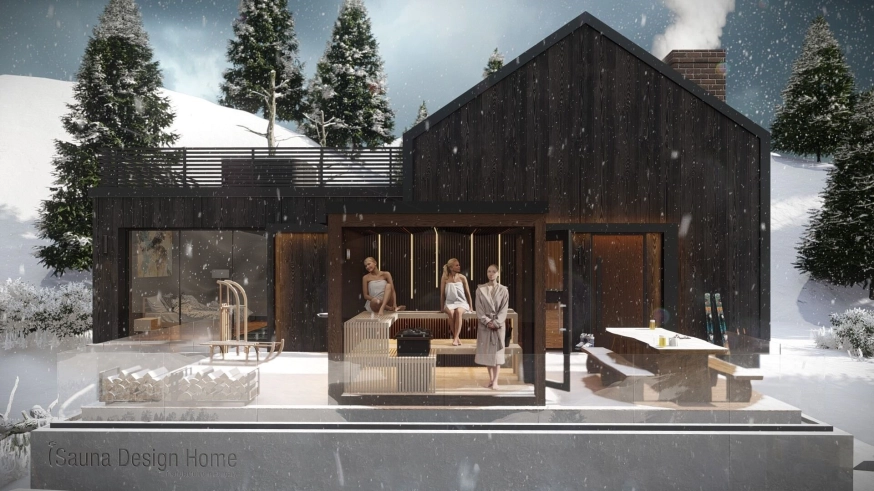 Outdoor luxury Finnish sauna - Fusion solid wood design sauna Outdoor luxury Finnish sauna - Fusion solid wood design sauna