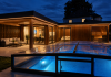 Wellness house at night