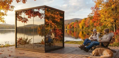 Custom mirror glass sauna
