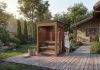 combined outdoor sauna for home