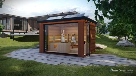 outdoor sauna, combi sauna, combined sauna