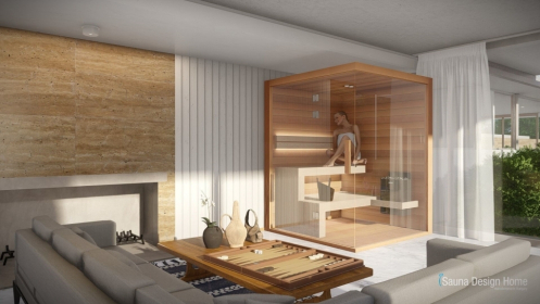 Indoor Finnish sauna design and construction