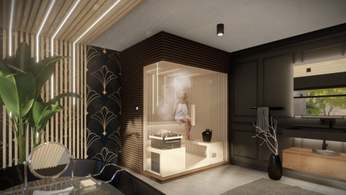 indoor sauna, indoor design sauna, finnish sauna, design sauna
