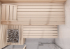 indoor sauna minimalist design, premium materials