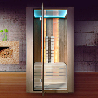 Infrared sauna with light therapy