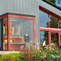 Outdoor color combined sauna with saltwall