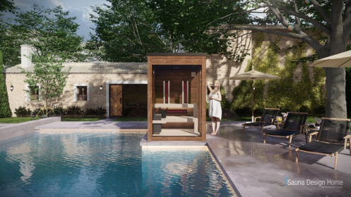Outdoor combined sauna construction - eco design
