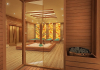 Sauna room with salt therapy design