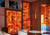 Wellness room with sauna and salt wall